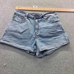 freeme Womens Light Wash Cuffed Denim Shorts High Rise Size L Blue Jean Shorts